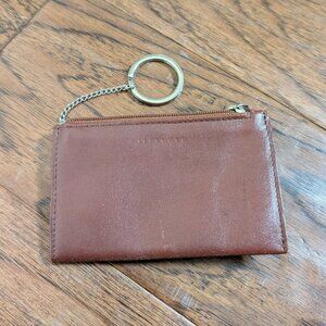 Levenger Brown Leather Credit Card Cash Holder Keychain Classic